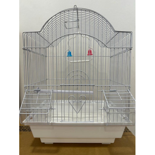 METAL BIRD CAGE A113 CM 28X38X21 - WHITE METAL BIRD CAGE A113 CM 28X38X21 - WHITE